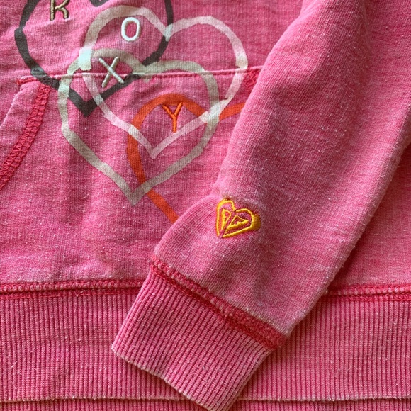 🐦 Pink Roxy Girl Sweatshirt w/ Hearts Sz 6-12 M - Picture 2 of 3